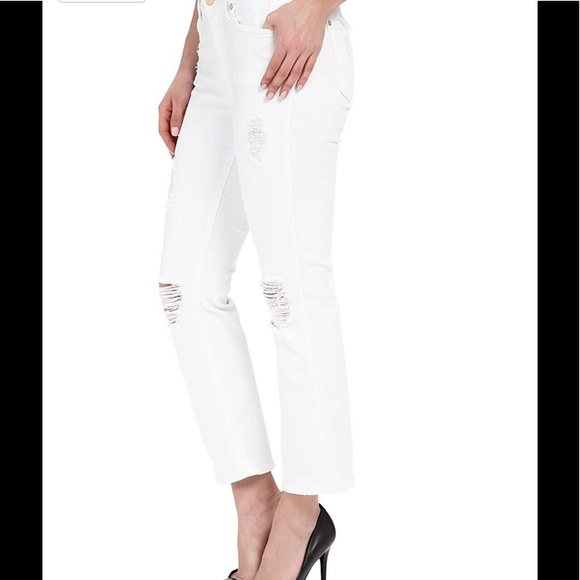 7 For All Mankind cropped boot white jeans - Picture 2 of 9